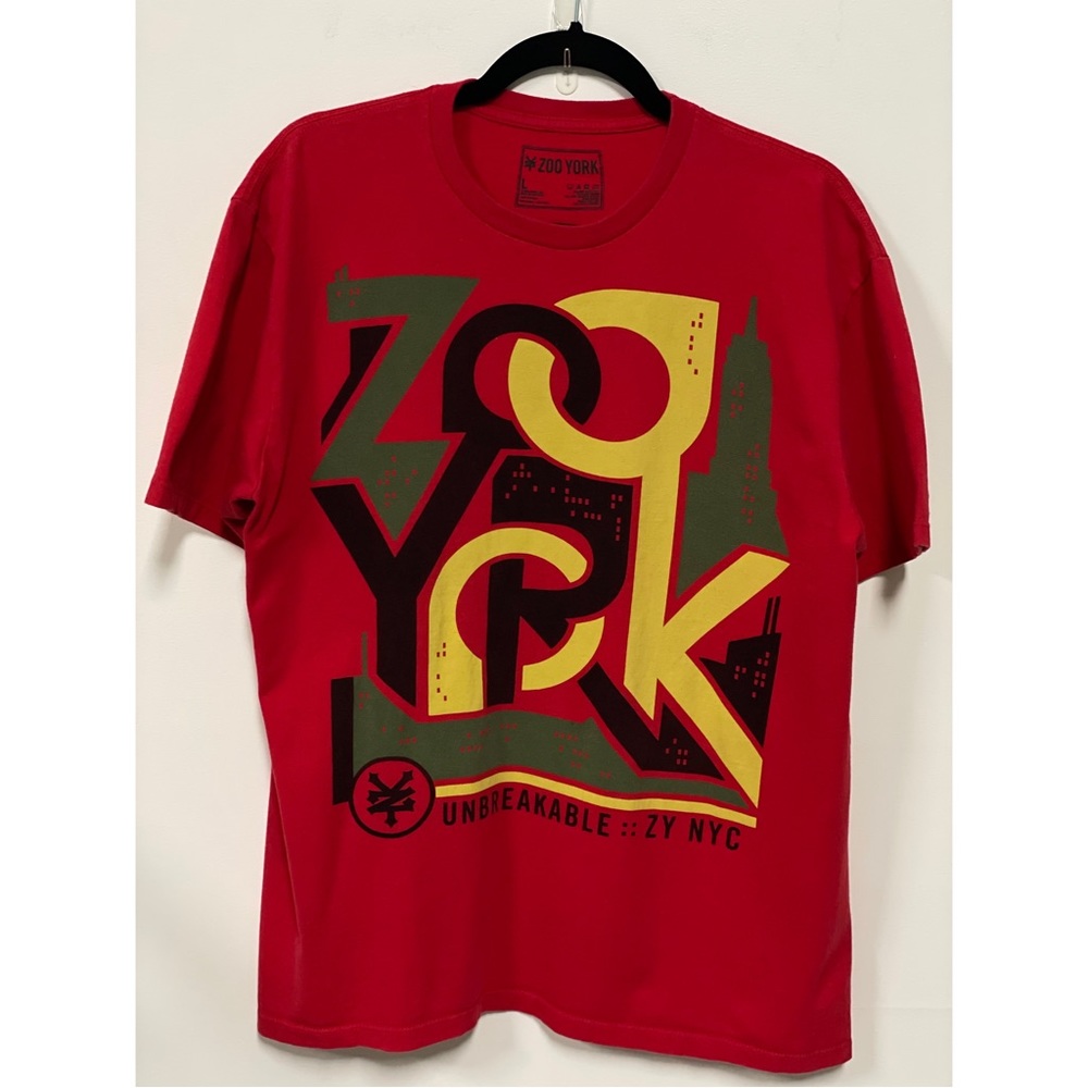 Men's Zoo York Graphic Crewneck Cotton T-Shirt Red Size L